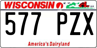 WI license plate 577PZX