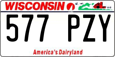 WI license plate 577PZY