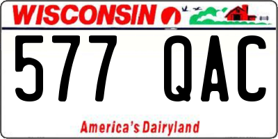 WI license plate 577QAC