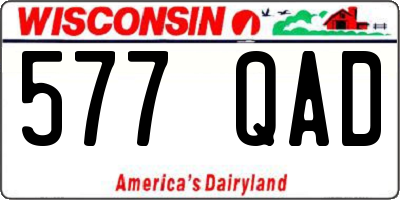 WI license plate 577QAD