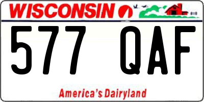 WI license plate 577QAF