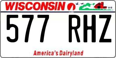 WI license plate 577RHZ