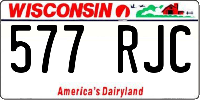 WI license plate 577RJC