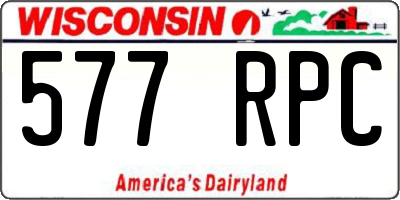 WI license plate 577RPC