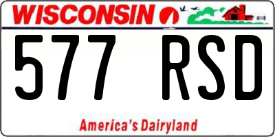 WI license plate 577RSD