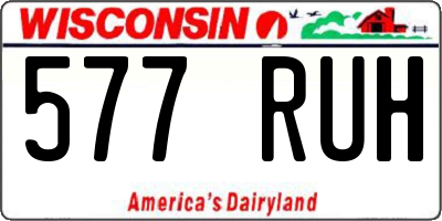 WI license plate 577RUH