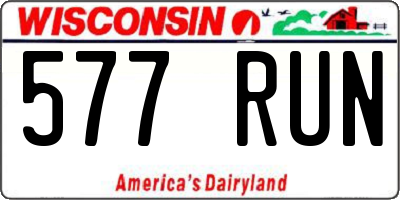WI license plate 577RUN