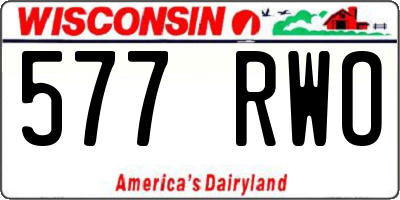 WI license plate 577RWO