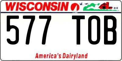WI license plate 577TOB