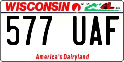 WI license plate 577UAF