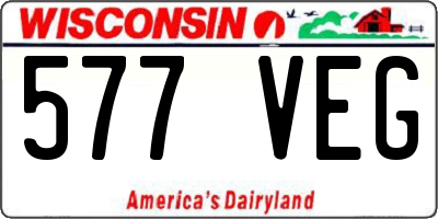 WI license plate 577VEG