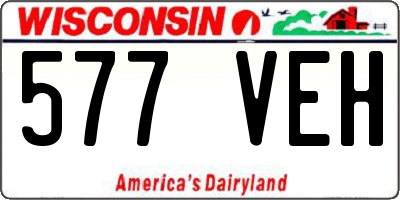 WI license plate 577VEH