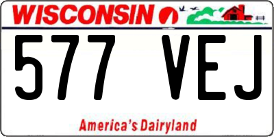 WI license plate 577VEJ