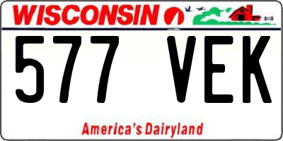 WI license plate 577VEK
