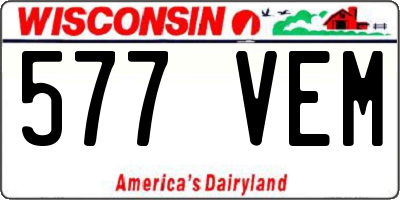 WI license plate 577VEM