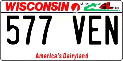 WI license plate 577VEN