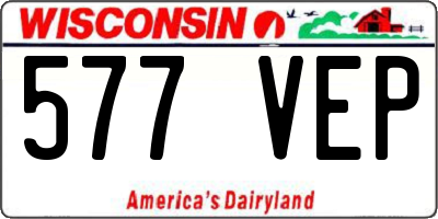 WI license plate 577VEP
