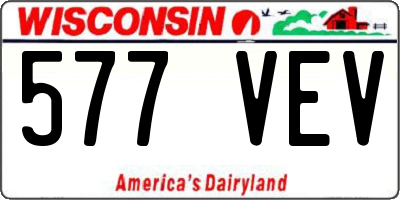 WI license plate 577VEV