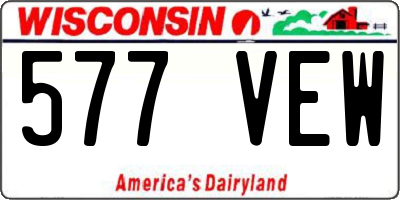 WI license plate 577VEW