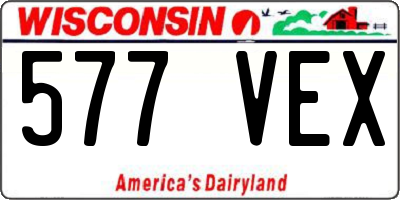 WI license plate 577VEX
