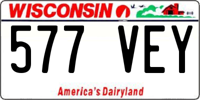 WI license plate 577VEY
