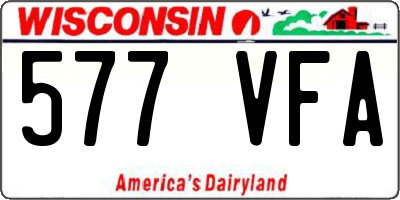 WI license plate 577VFA
