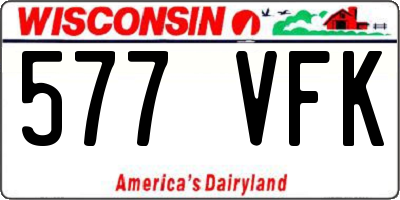 WI license plate 577VFK