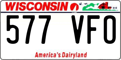 WI license plate 577VFO