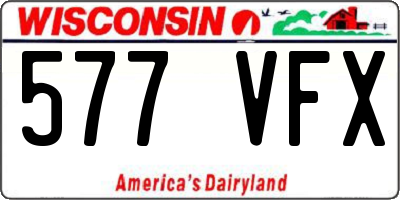 WI license plate 577VFX