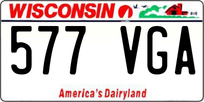 WI license plate 577VGA