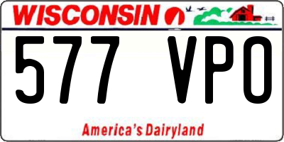 WI license plate 577VPO