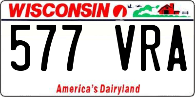 WI license plate 577VRA