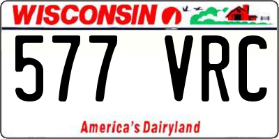 WI license plate 577VRC
