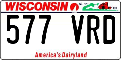 WI license plate 577VRD