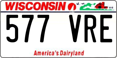 WI license plate 577VRE