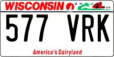 WI license plate 577VRK
