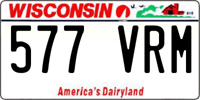 WI license plate 577VRM