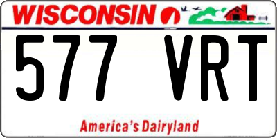 WI license plate 577VRT