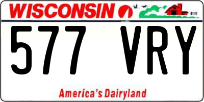 WI license plate 577VRY