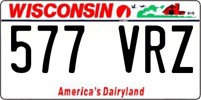 WI license plate 577VRZ