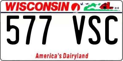 WI license plate 577VSC