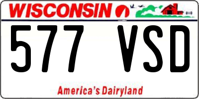 WI license plate 577VSD
