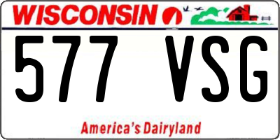 WI license plate 577VSG