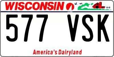 WI license plate 577VSK