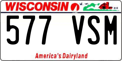 WI license plate 577VSM