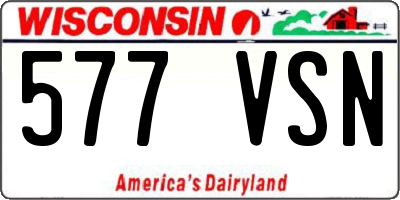 WI license plate 577VSN