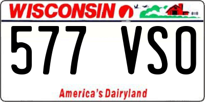 WI license plate 577VSO