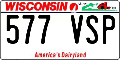 WI license plate 577VSP