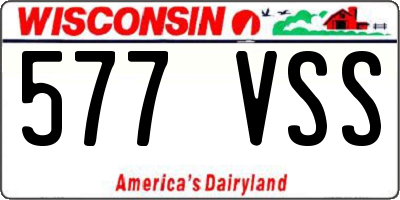 WI license plate 577VSS