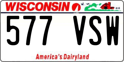 WI license plate 577VSW